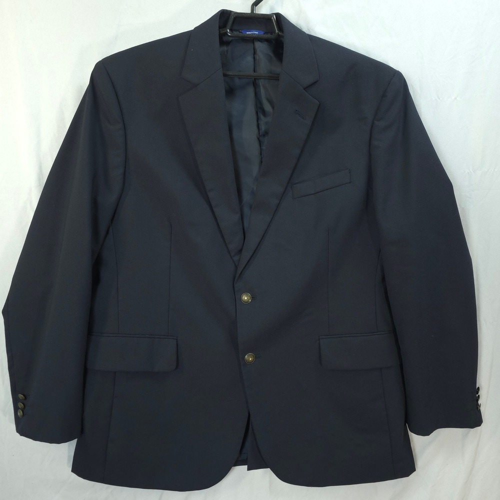 Arrow Suit Collection Mens 44R Navy‎ Blue Wool Blend 2 Button Blazer Sport Coat